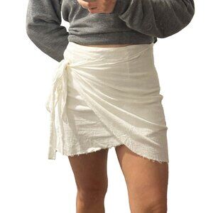 White Wrapped Mini Skirt Size 26-27